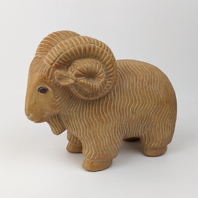 Ram Aries Pottery Sculpture 1969 Lloyd Bryan Studio Animal MCM Zodiac 7 Lbs RARE