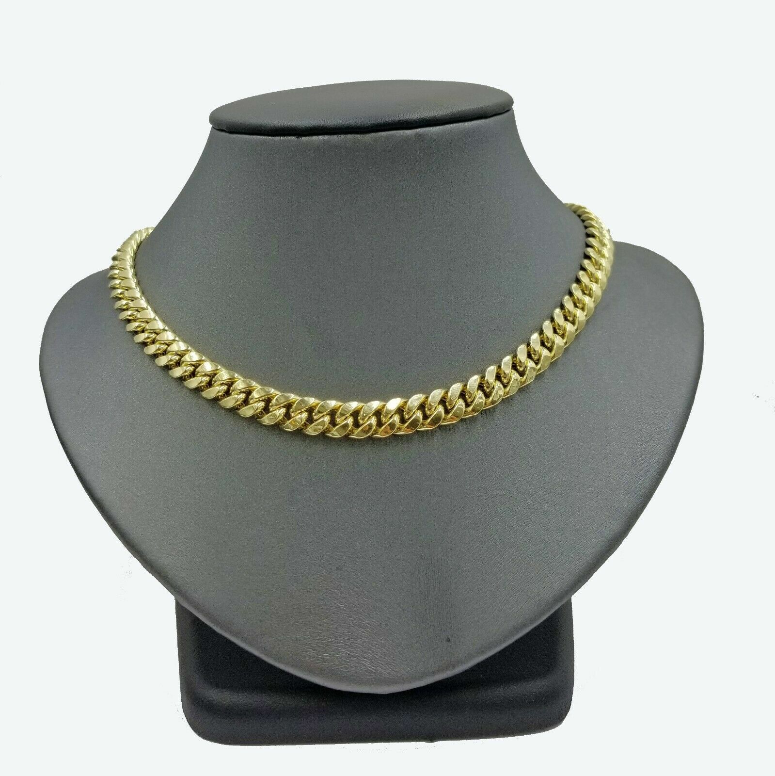 Pre-owned Globalwatches10 Real 10k Yellow Gold Miami Cuban Link Chain 8mm 20 Inch Strong Mens Chain