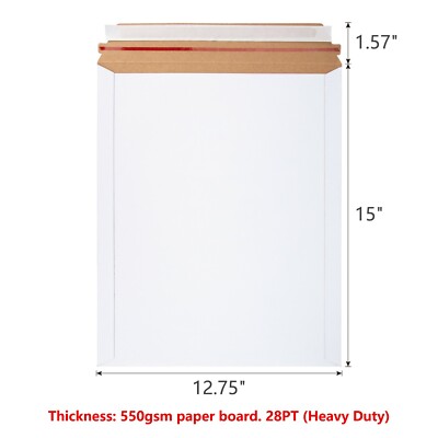 KSK Packaging 12.75'' x 15'' Rigid Mailers Flat Board/Paper Board Heavy Duty