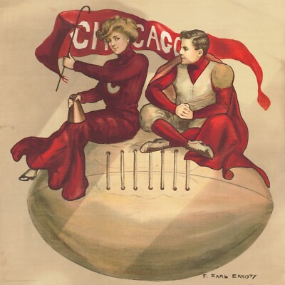 13651.Decor Poster print.Room Wall art design.Victorian Chicago football team