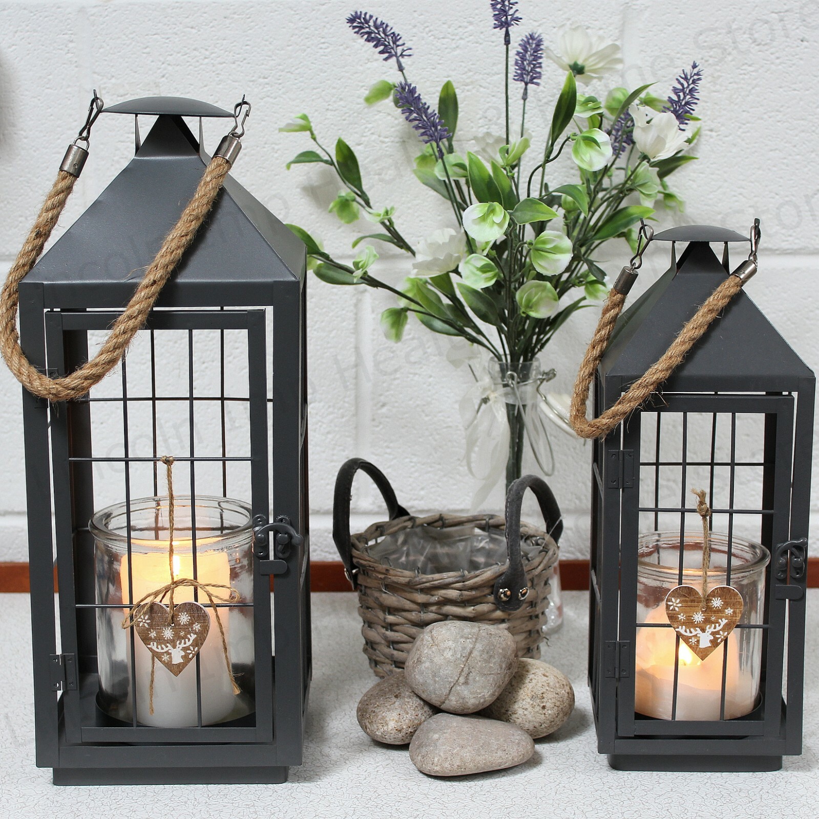 Glass Cylinder Hurricane With Rope Handle 15 Cm X 15 Cm Table