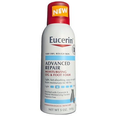 Eucerin Advanced Repair Moisturizing Leg and Foot Foam, 5 Oz NEW SHIPS FAST