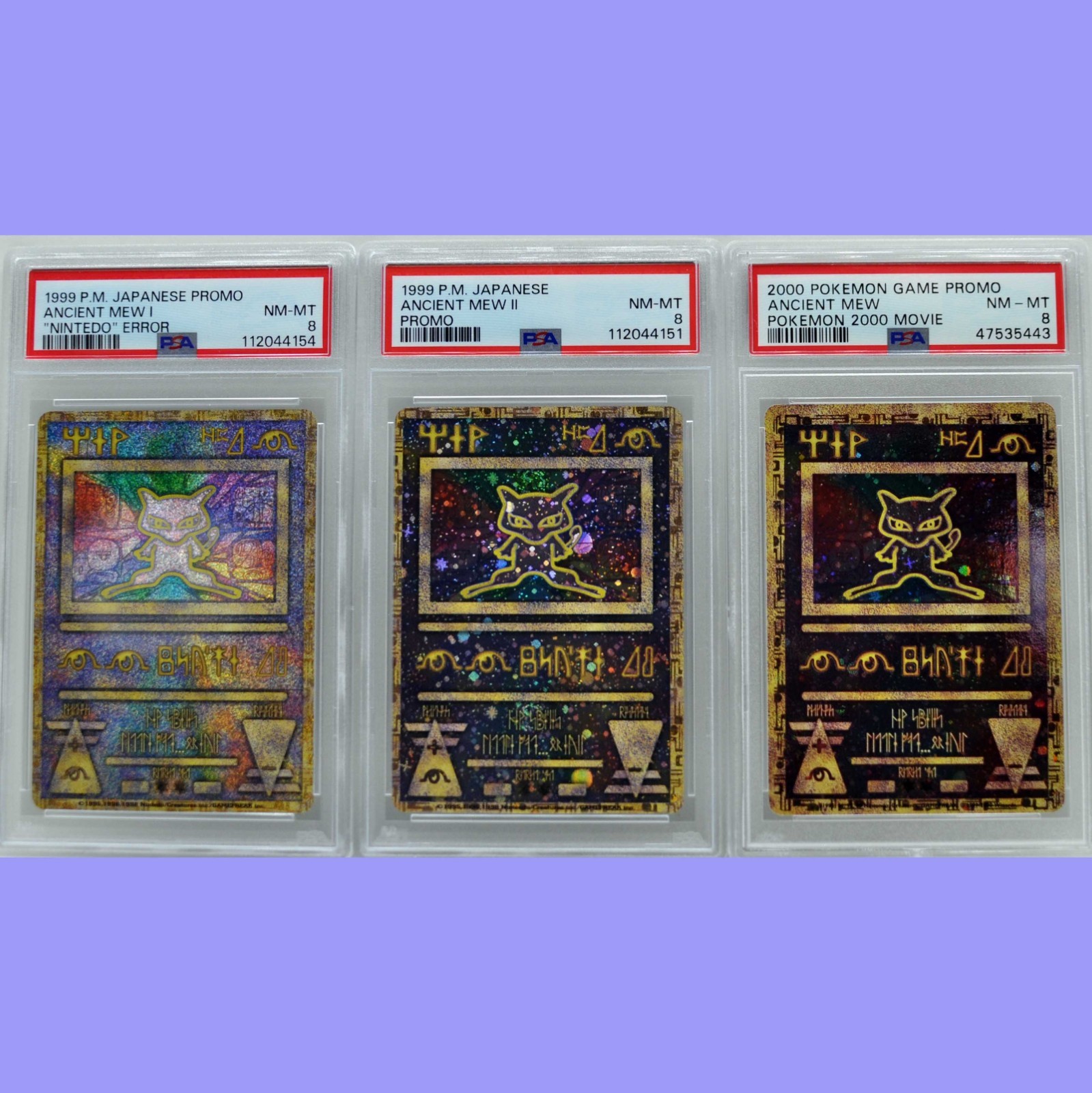 Pokemon Japanese Ancient Mew I Error, Ancient Mew II & 2000