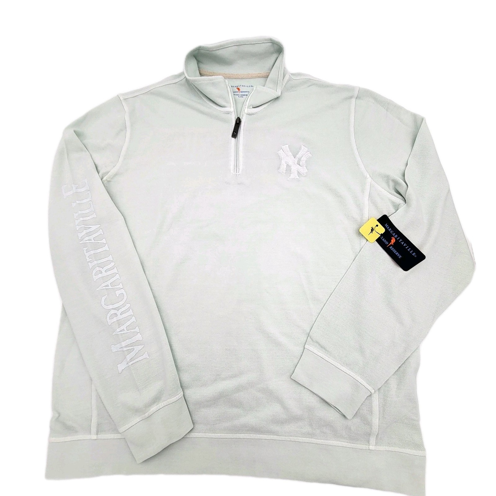 Margaritaville Island Reserve New York Yankees 2XL First Pitch 1/4 Zip MintGreen