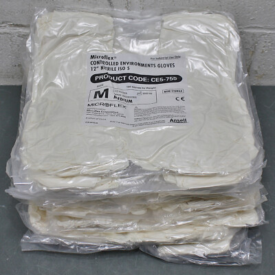 (1000) Ansell Microflex 12'' Cleanroom Gloves CE5-755-M, Size M / 8 Nitrile ISO 5