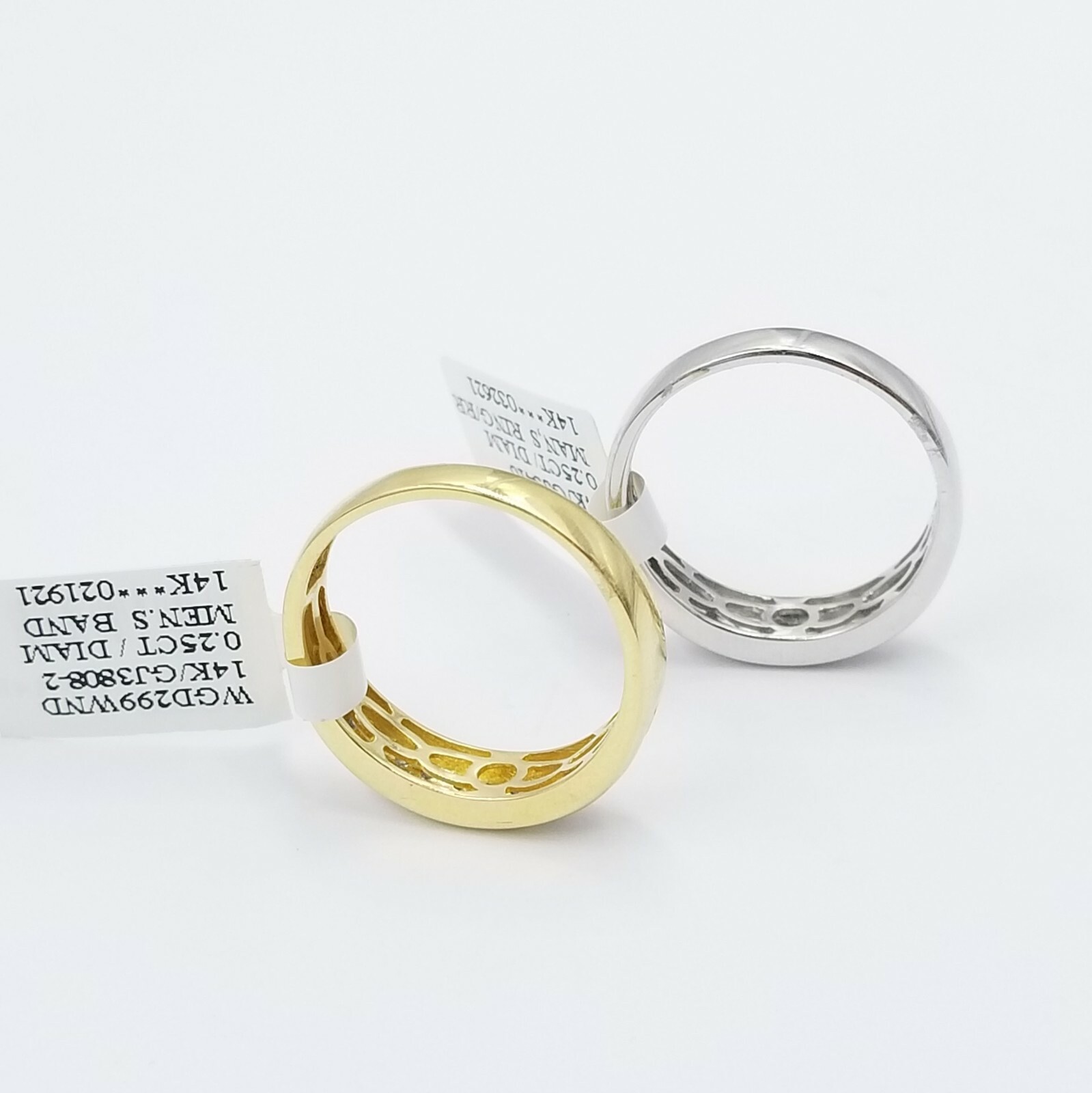 Pre-owned Globalwatches10 Real 14k Gold Band Weeding/engagement Diamond Rings Yellow/white 0.25ct, Sizable In White Gold