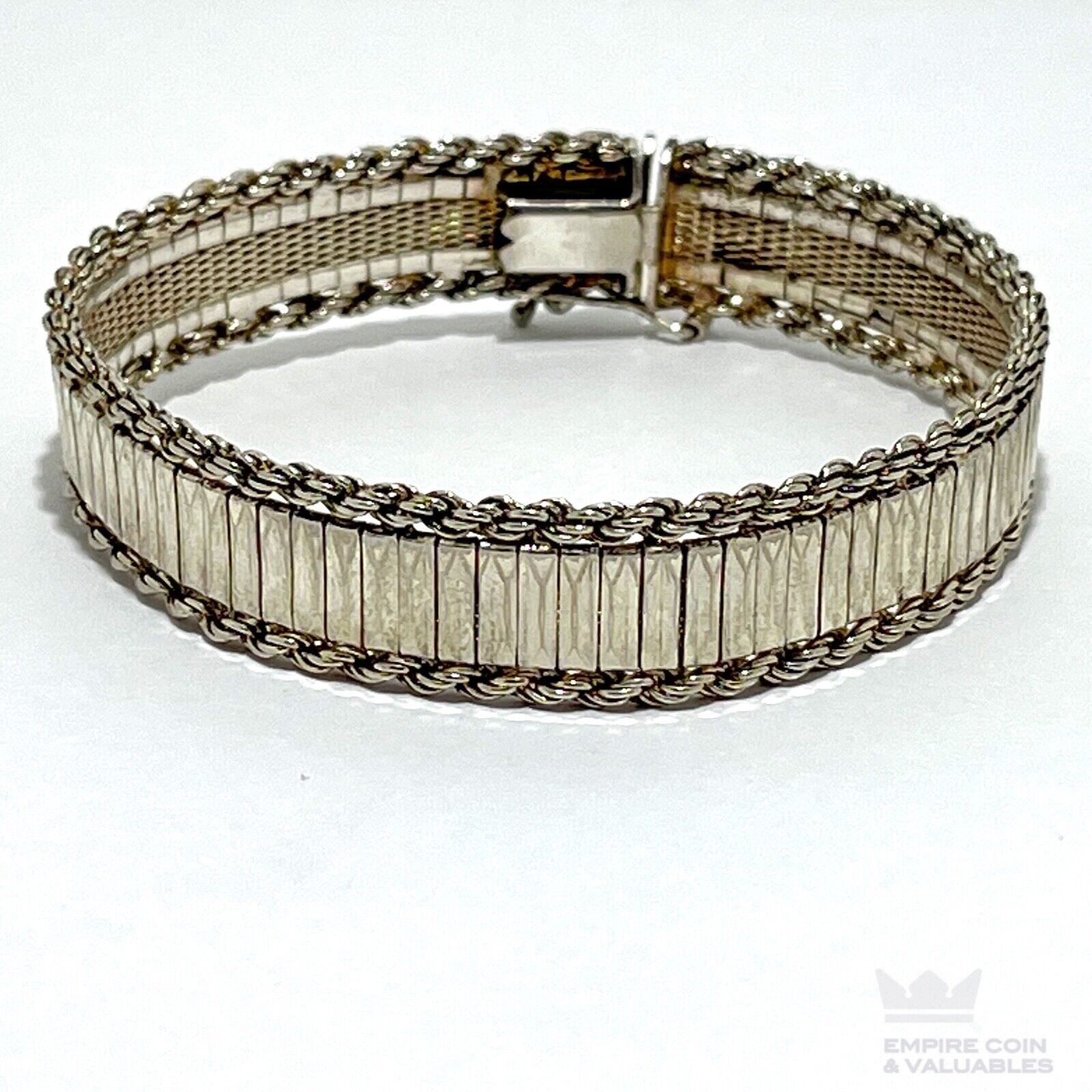 Vintage MILOR ITALY .925 Sterling Silver Flat Link & Rope Vintage MILOR ITALY .925 Sterling Silver Flat Link & Rope