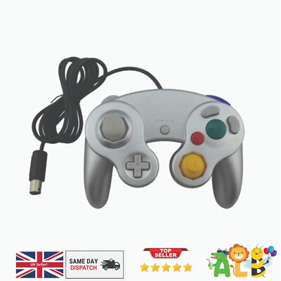 SILVER WIRED CONTROLLER JOYPAD GAMEPAD FOR NINTENDO GAMECUBE GC & Wii