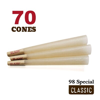 RAW 70 Classic 98 Special Cones - Natural Unrefined Rolling Papers