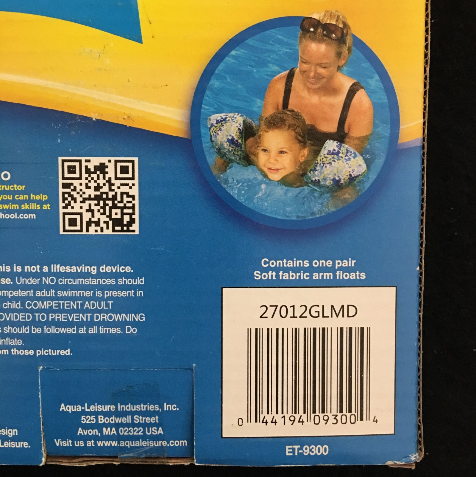 Swim School BOYS Soft Fabric Arm Floats 25-40 lbs Blue SMALL MED Aqua Leisure