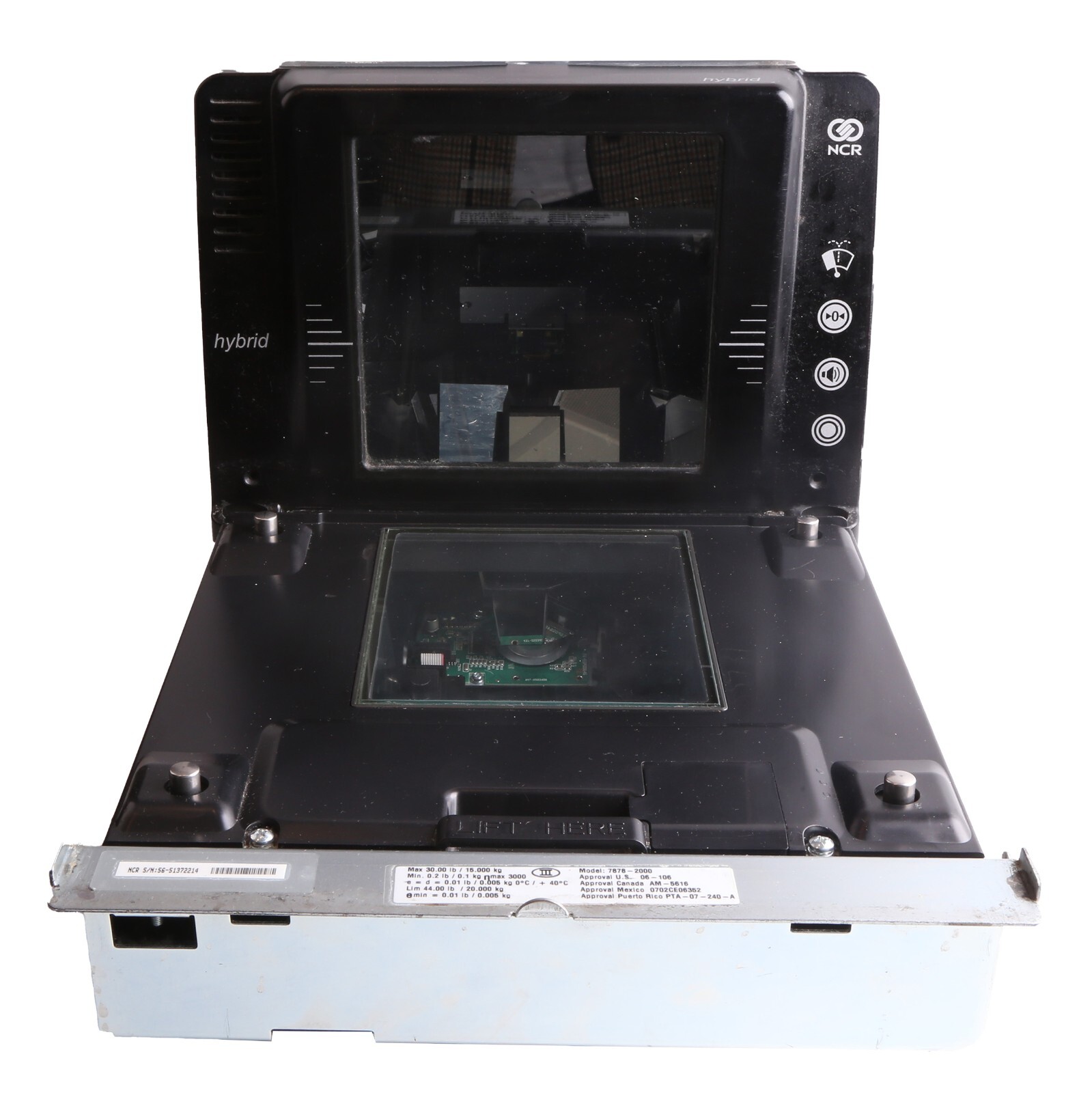 NCR Bi-Optic Hybrid Scanner/Scale Non Sensormatic, w/Platter