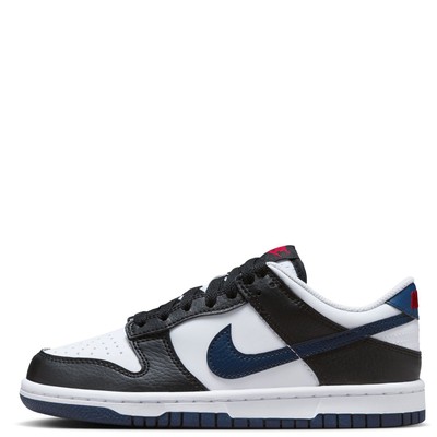 Кроссовки Nike Dunk Low GS для больших детей черные/Темно-синие с белым (HJ9202 001) - 7
