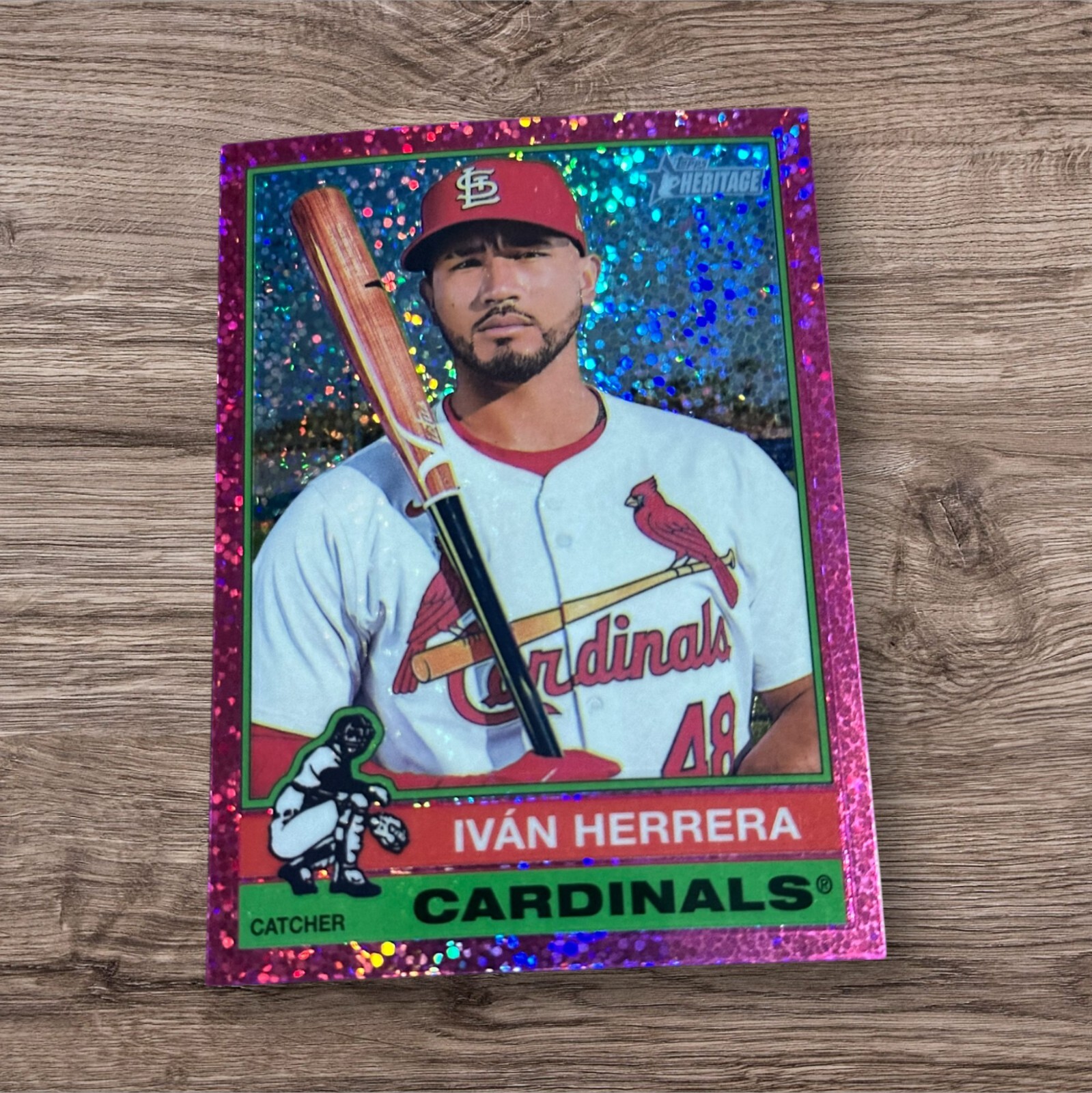 2025 Topps Heritage - #252 Ivan Herrera Pink Sparkle