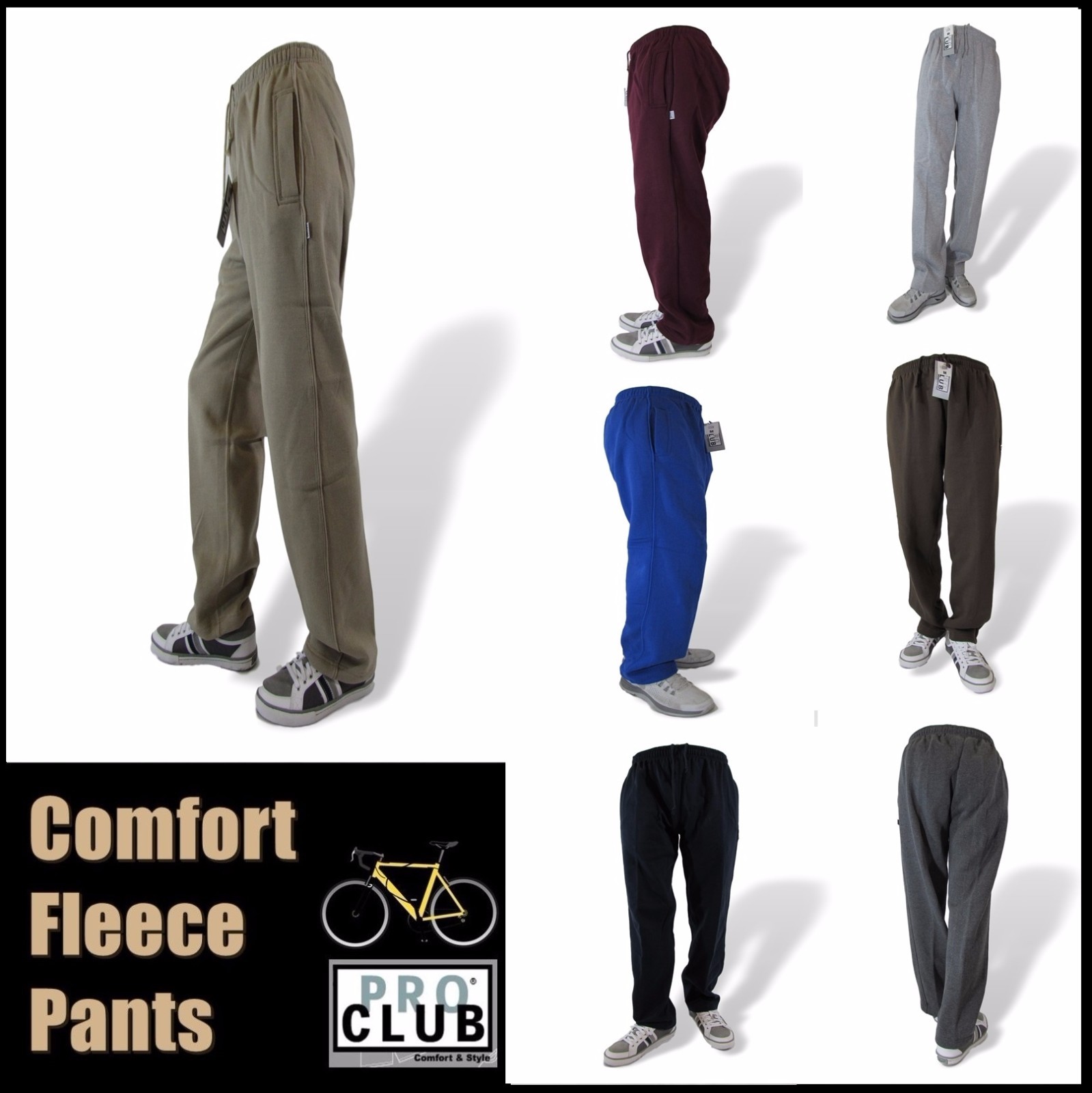 PRO CLUB Men's Sweatpants Fleece Jogger Pants Standard Fit