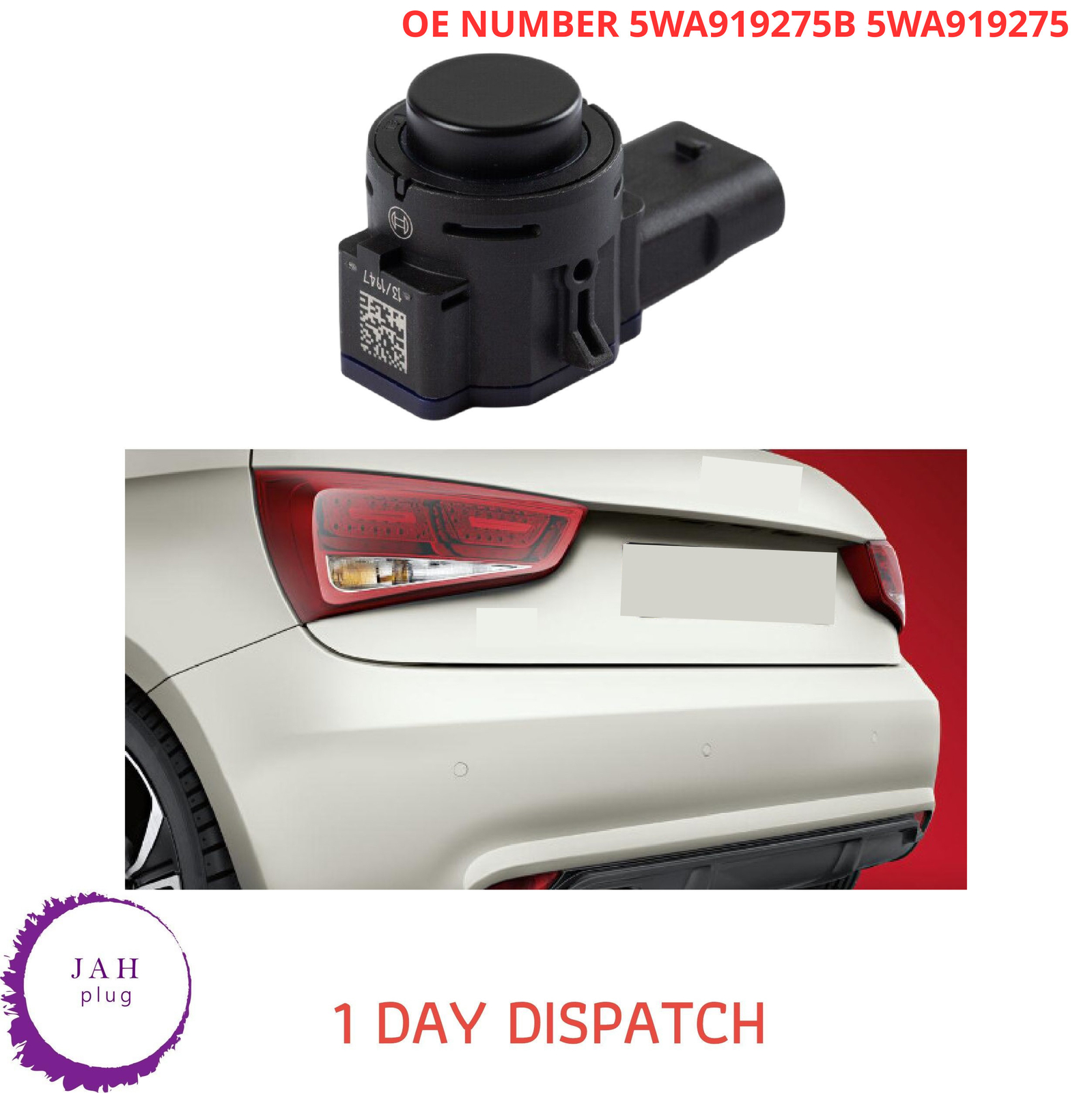 PDC Heck -Parkplatzsensor Black 5WA919275 5WA919275B für Volkswagen Audi Skoda