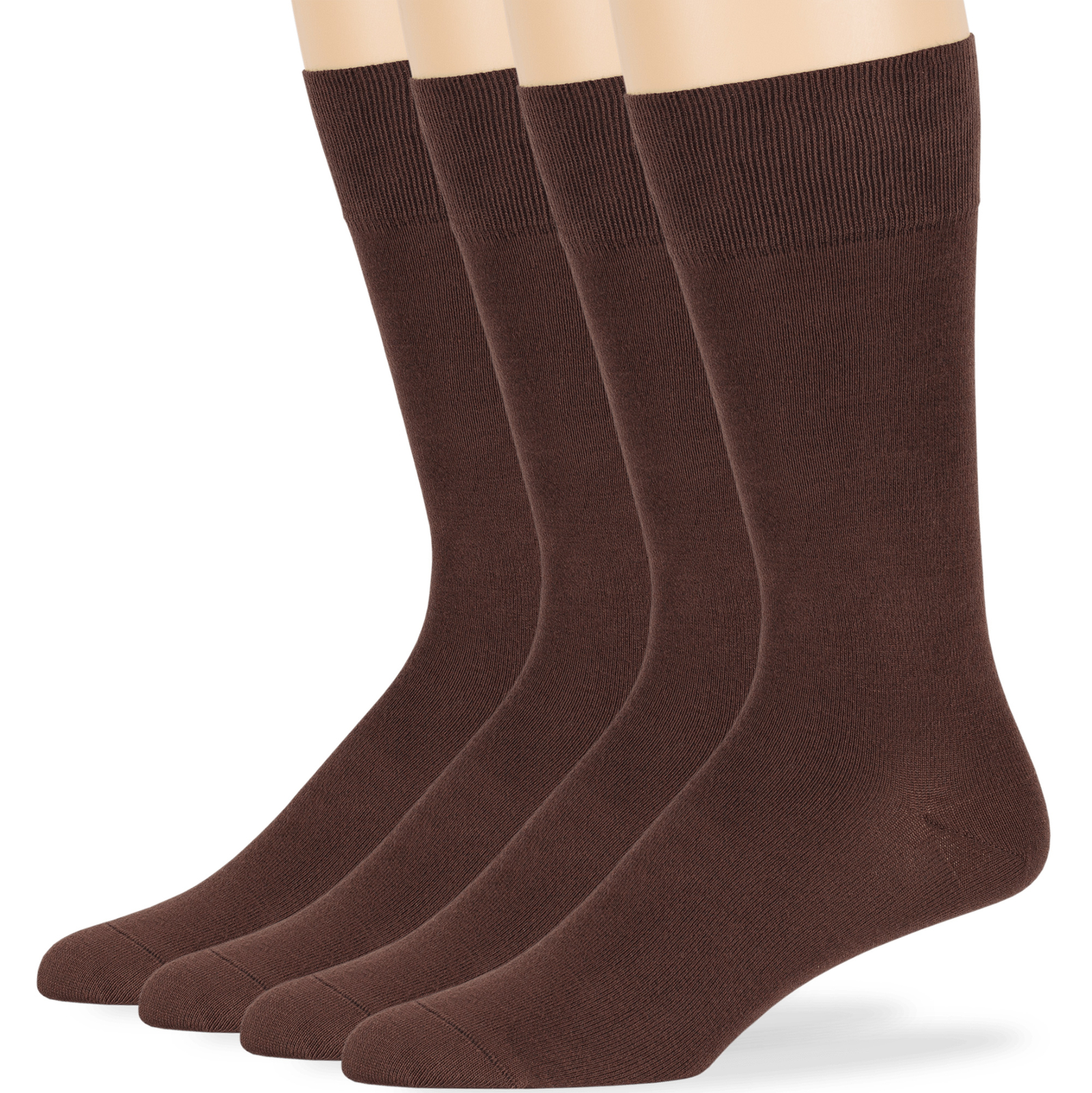 Men Viscose From Bamboo Seamless 4 Pack Dress Breathable Socks Large 10-13 Brown