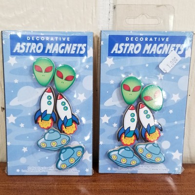 Aliens - Spaceships - Flying Saucers Mini Magnets By Creative Imaginations *New