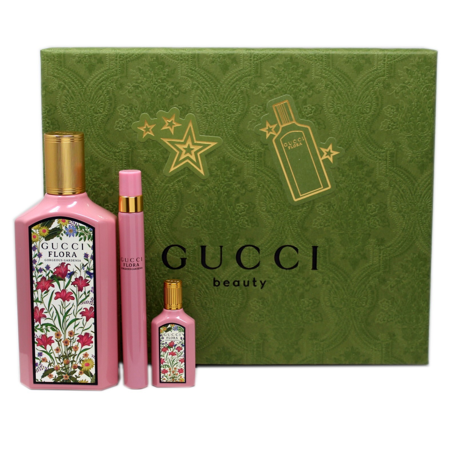 GUCCI FLORA GORGEOUS GARDENIA 3 PIECE GIFT SET EAU DE PARFUM SPRAY