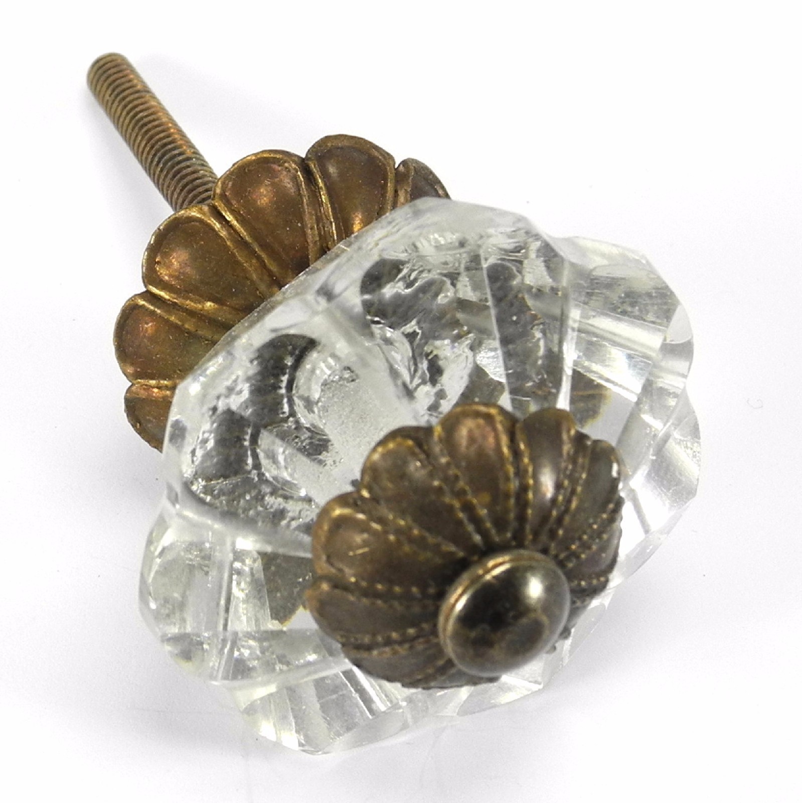 Set Of 4 Cylindrical Glass Knobs Kitchen Cabinet Cupboard Door