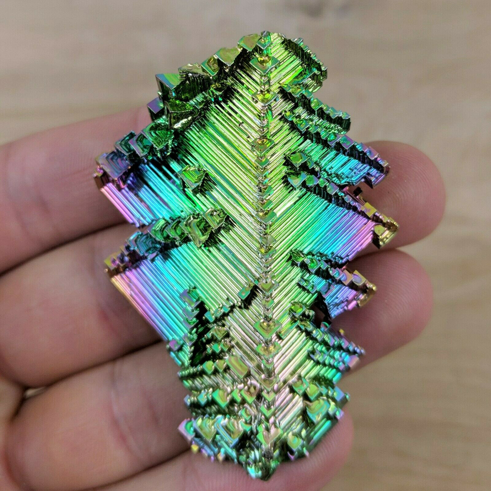 5Pcs/Lot Natural Rainbow Aura Titanium Bismuth Crystal Specimen Gemstone Healing eBay