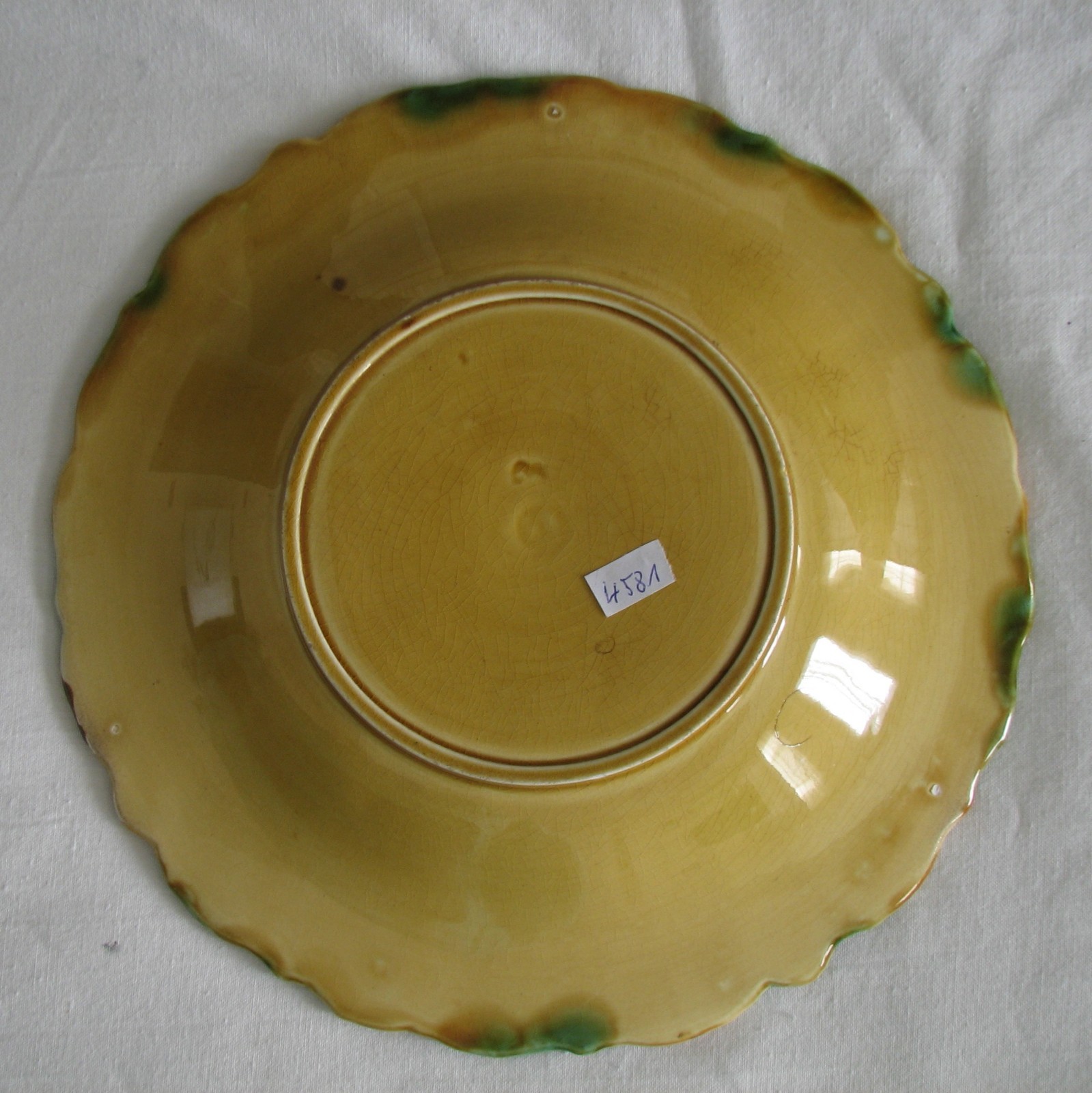Villeroy & Boch German antique MAJOLICA plate yellow green 9