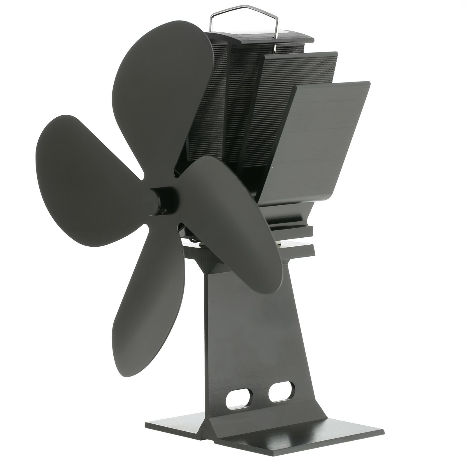 Heat Powered Wood Burning Gas Stove Top Silent Eco Friendly Warm Air Fan Black £21.99 Grelly