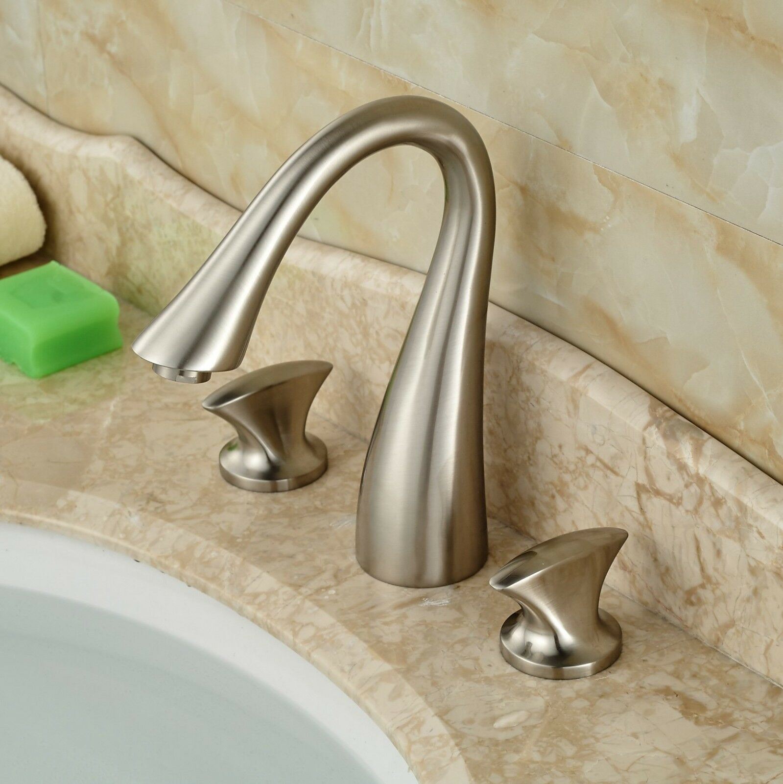 8" Bathroom Faucet Widespread Vessel Three Holes/Two Handles