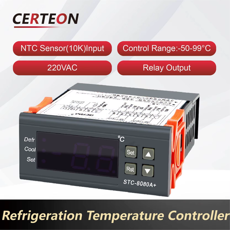 STC-8080A+ Refrigeration Temperature Controller Digital Thermostat for Freezer C