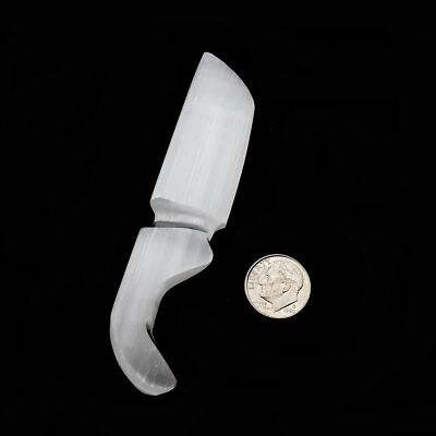 Natural Selenite Crystal Carved Knife Throwing Dagger Energy Sword 1x4'' Inches