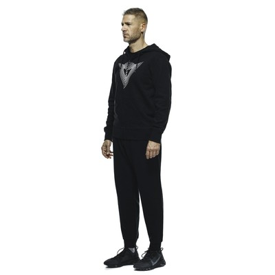 DAINESE SWEATER DAINESE HOODIE LOGO BLACK WHITE GR. L KAPUZENJACKE FÜR HERREN SCHWARZ