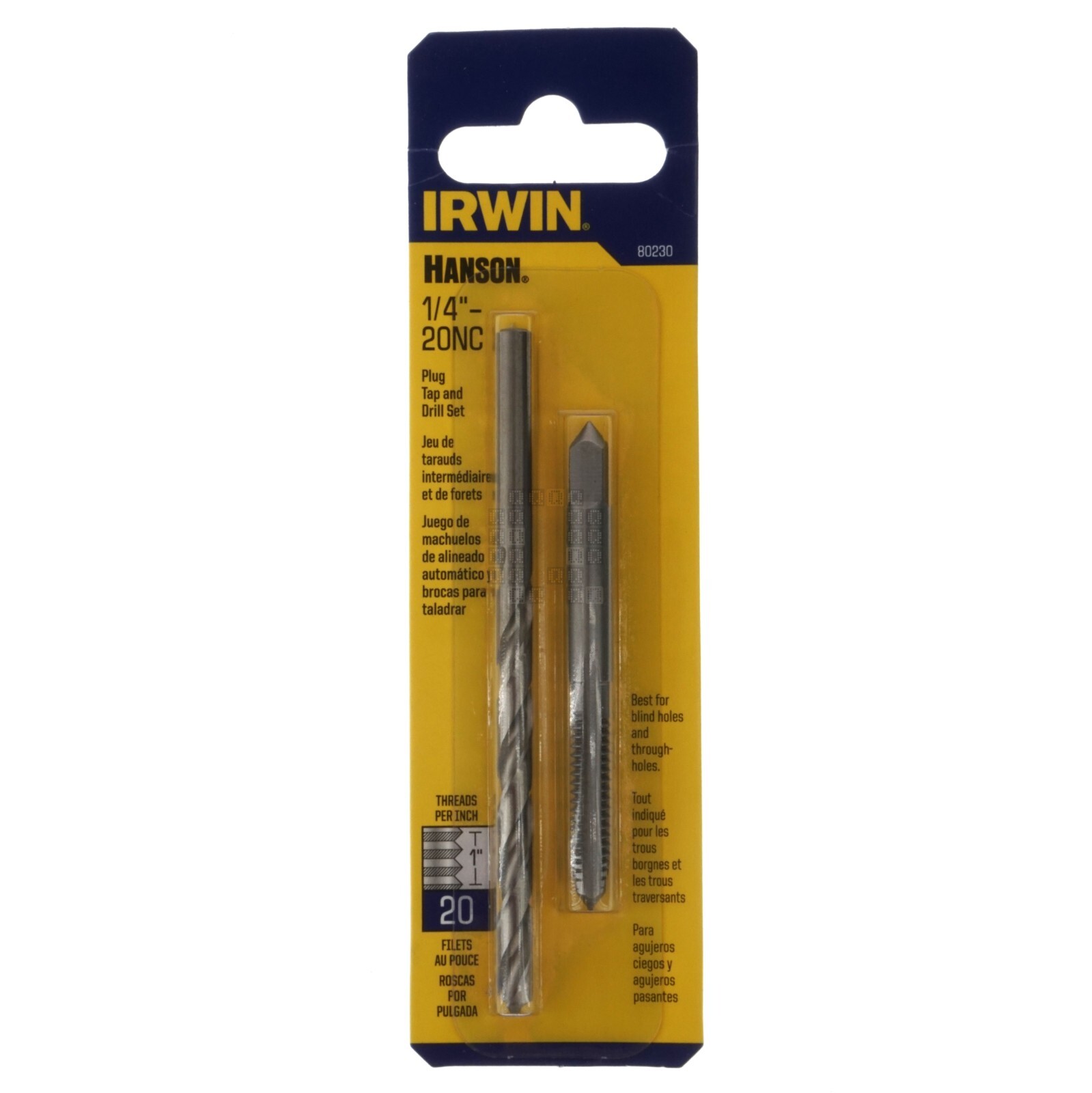 Irwin Hanson 80230 1 4 20NC Plug Tap and 13 64 Drill Bit Set