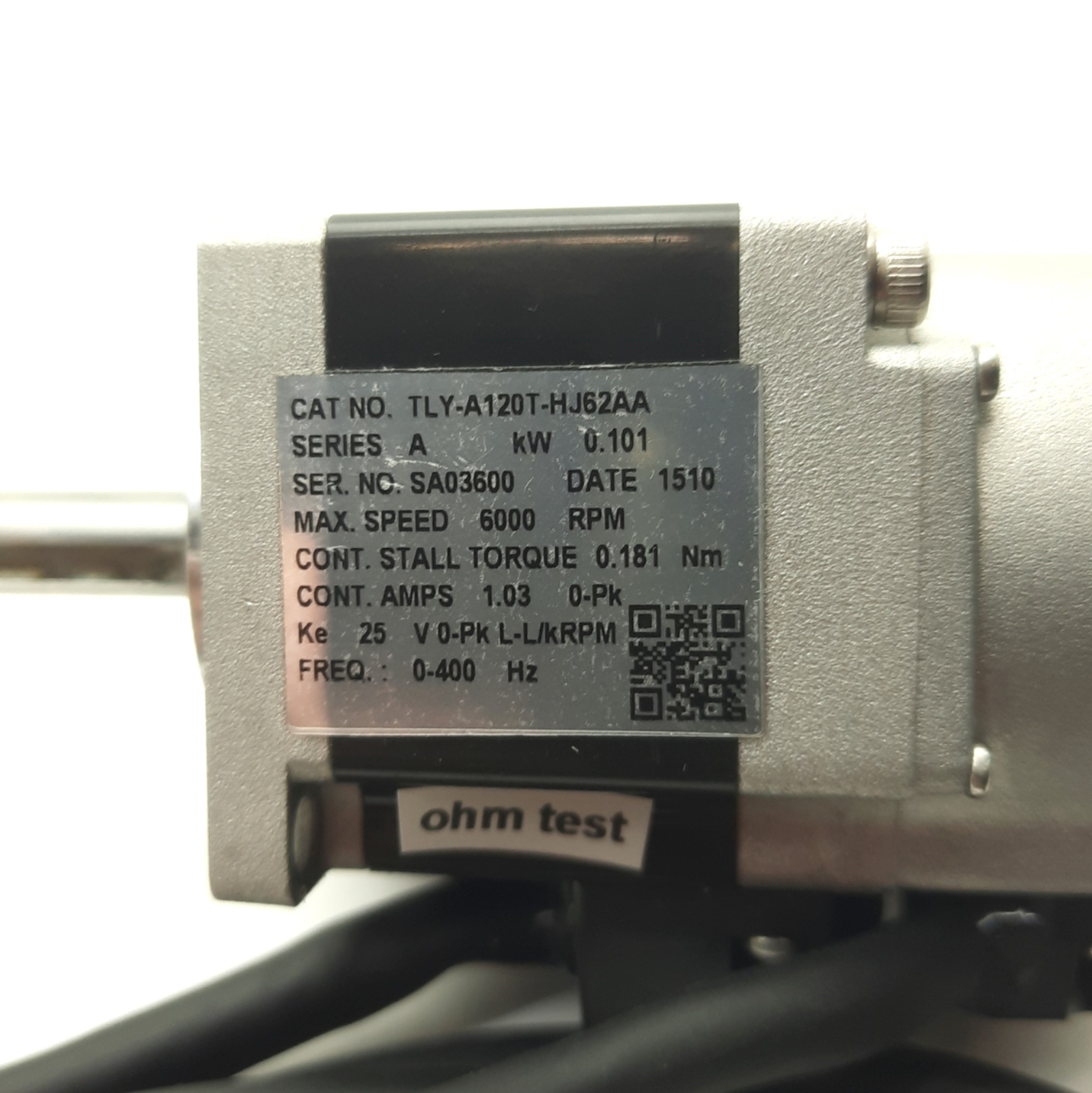 Allen Bradley TLYA120THJ62AA Servo Motor .101kW 6000RPM 3Ø 230VAC