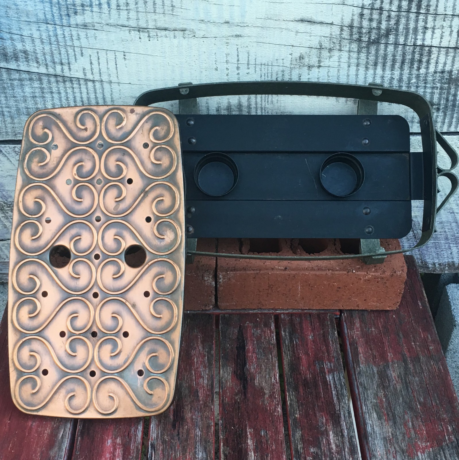 Heart Swirl Design Copper Pan Warmer Tealight Hot Plate Valentine Anniversary