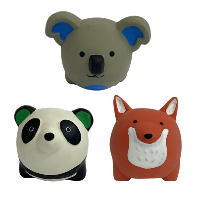 Multipet Minipet Assorted Latex Round Animals Dog Toy, 2.5'' (Sold Separately)
