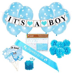 boy baby shower decorations kit supplies theme welcome its cupcake toppers balloons ba cake confetti newborns pennant tissue babies banner