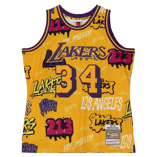 

MITCHELL - NESS НАКЛЕЙКА NBA SLAP SWINGMAN JERSEY LA LAKERS 1996 SHAQUILLE ONEAL, Желтый