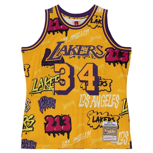 MITCHELL & NESS НАКЛЕЙКА NBA SLAP SWINGMAN JERSEY LA LAKERS 1996 SHAQUILLE ONEAL