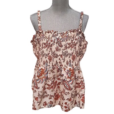 Old Navy Womens Size XXL~ Sleeveless Smocked Babydoll Top .. $33 .. Beige Multi