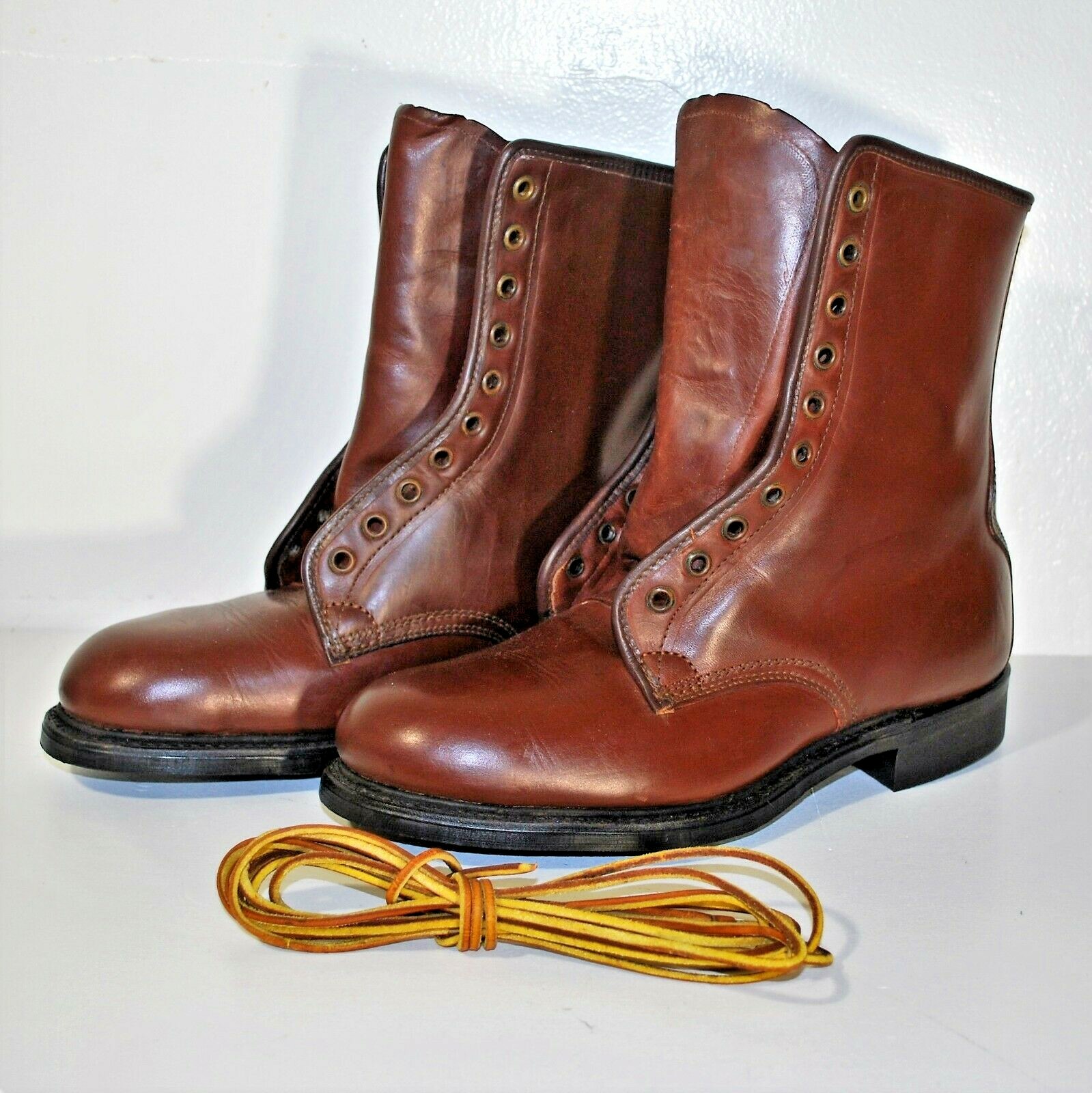 VTG KNAPP USA Leather Steel Toe Mens Boots - Sz 7.5 EE