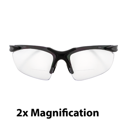 Apex Bifocal Safety Glasses 2.0 CLEAR Shatterproof Lenses Black Frame Z87.1
