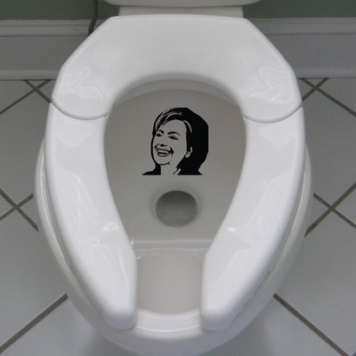 literally piss on hillary clinton toilet sticker d