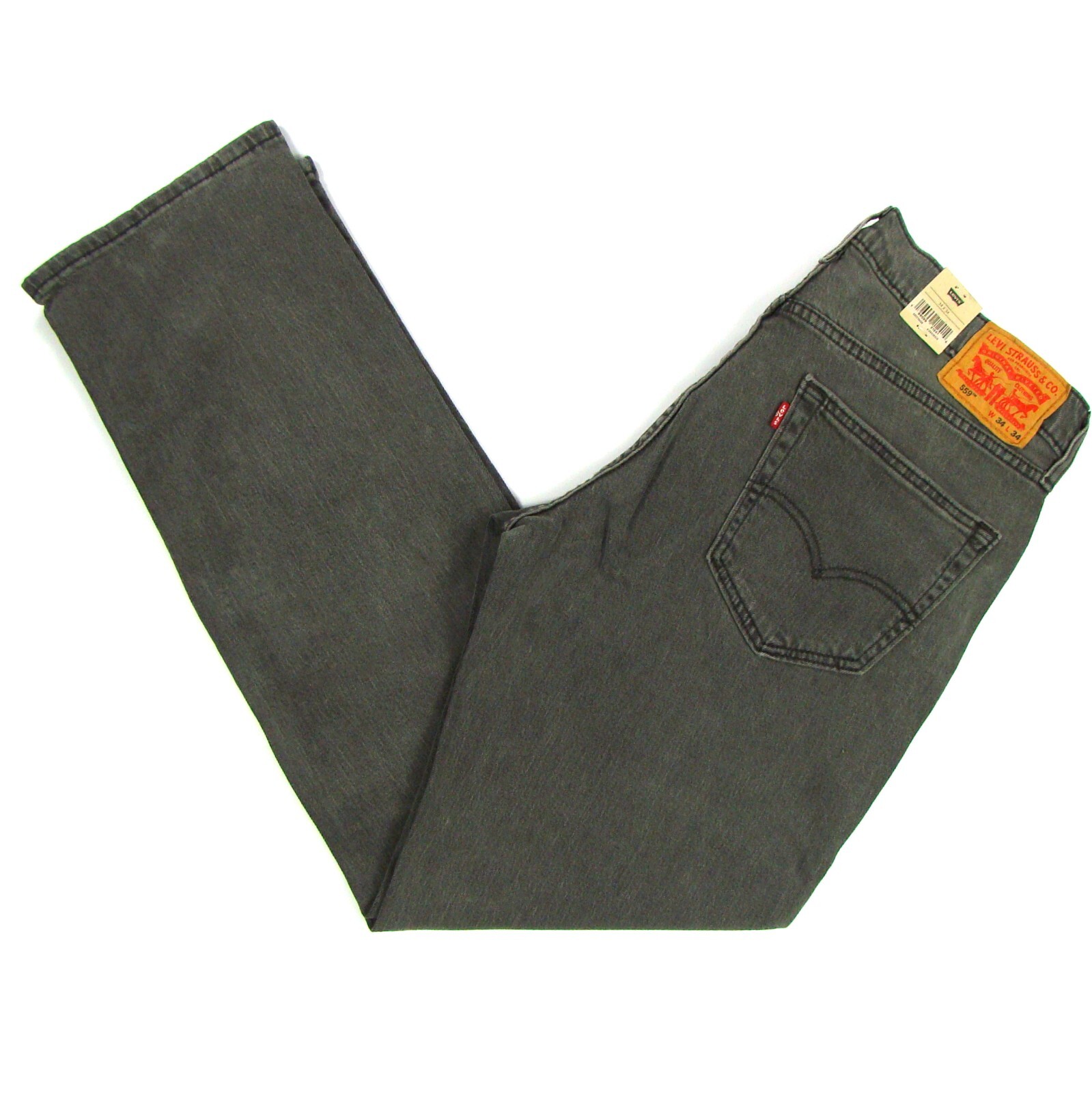 Levis 559 Jeans Mens GRAY 34 x 34 Relaxed Fit Straight Leg Stretch