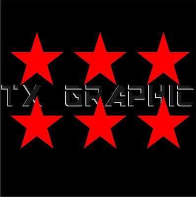 STAR VINYL DECAL DECORATION SYMBOL STICKER  CAR BOAT LAPTOP WALL 1 SET OF 6   