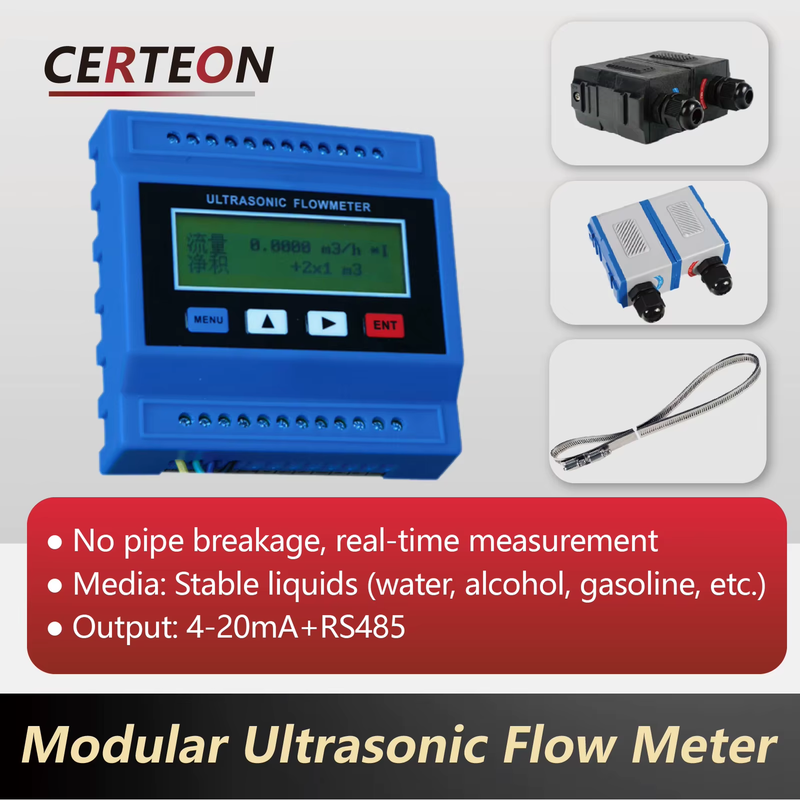 Clamp-on Ultrasonic Flow Meter TUF-2000M Non-invasive Digital Water Flow Meter f