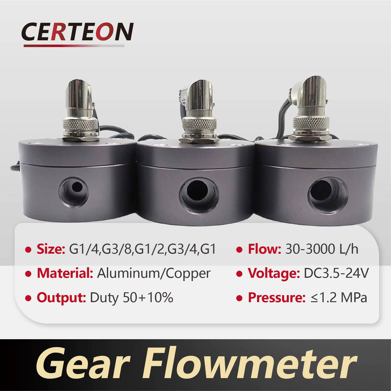 Aluminum Oval Gear Oil Flow Meter Sensor G1/4 G3/8 G1/2 G3/4 G1 Threaded Hall Ef