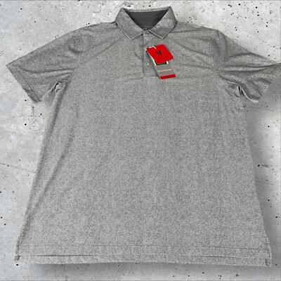 Hickey Freeman Golf Polo Shirt Mens Medium Short Sleeve Gray Stretch NEW F134