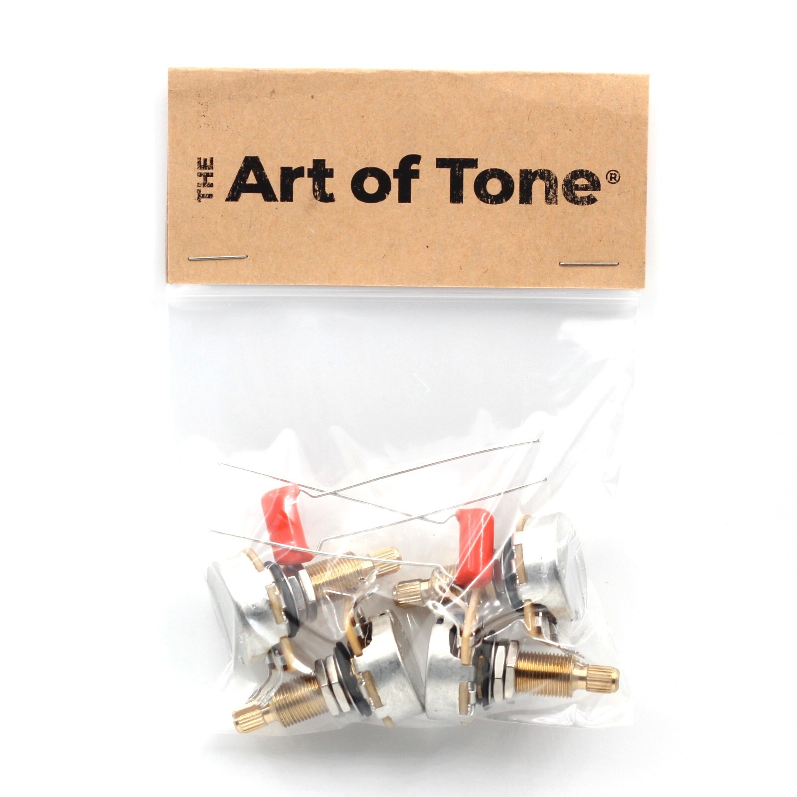 (4) TAOT CTS Custom 525K LONG SPLIT Shaft Pots + (2) .022/200v Orange Drop Caps