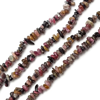 Natural Multi Color Tourmaline Irregular Nugget Chips Beads 5-7mm 34'' Strand