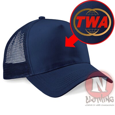 TWA trucker cap retro airline aircrew travel aircraft Trans World Airlines
