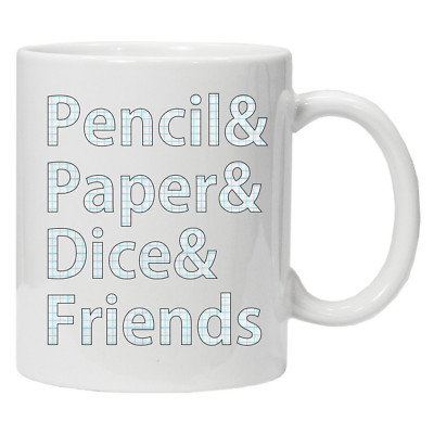 Pencil D & D Role Play Inspired Coffee Funny Mug  Dungeon and Dragon Tabletop 